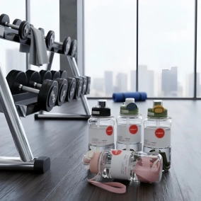 Botella 1L con Correa Rosa