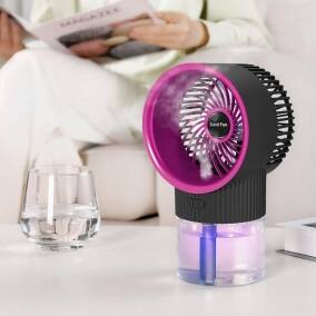 Ventilador port�til con enfriamiento por agua y luz LED multicolor