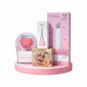 Kit Beauty Facial Completo Masajeador Limpiador Parches Ojos
