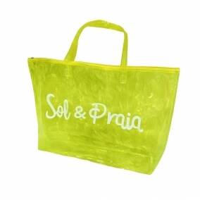 Bolsa de Playa Transparente de Vinilo con Cierre y Asa ? Colores Vibrantes